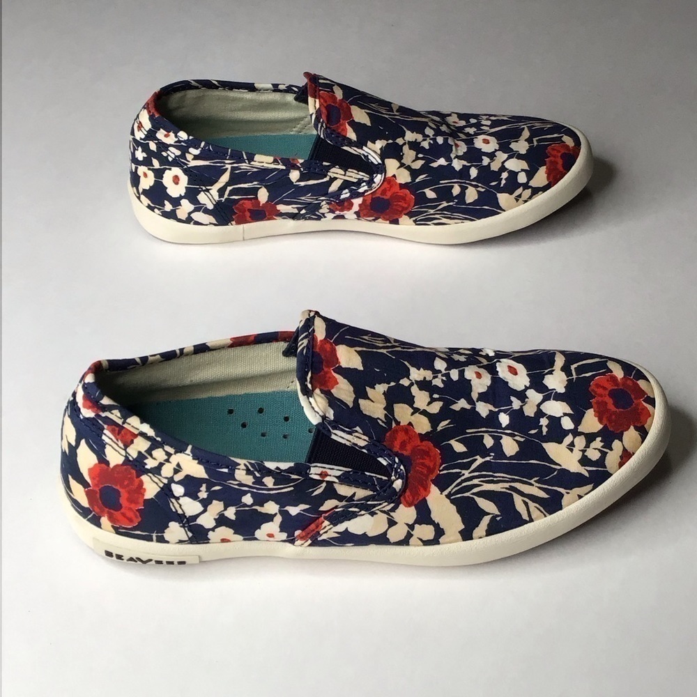 SEAVEES Baja Slip Ons Trina Turk Poplin Twill Sneakers. - Picture 6 of 10